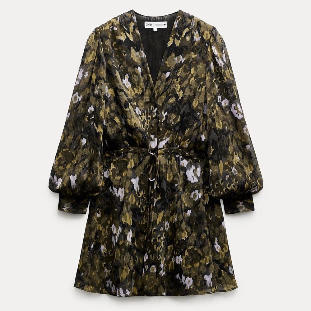 Zara Mini Dress in Green and Yellow